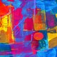 Colorful abstract painting with vibrant hues and artistic patterns.